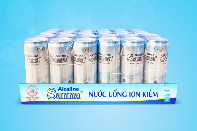 Nước uống ion kiềm Sanna đóng lon Alcaline Sanna - IONK